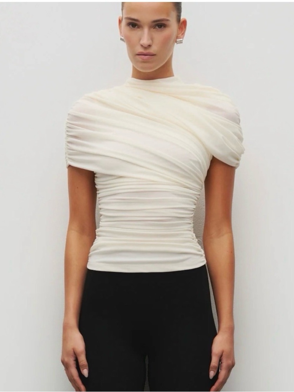 Ivory Draped Top Heiress Beverly Hills